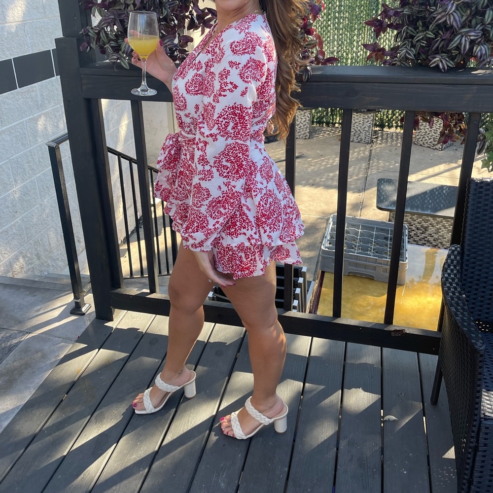 Floral Red Mini Dress